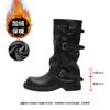 ~ Belt Buckle Square Round Head Pleated Medium Tube Knight, Autumn and Winter Pleated Stacked Pants Tube Women's Boots