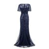 2024 Spring/Summer European-American Slimming Sequin Mesh Fishtail Evening Gown for Women