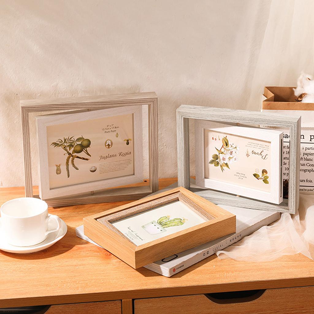 Double Sided Photo Frame 6 Inches Multiple Angles View 360 Degree Rotating Frame For Easy Photo Switching And Styling