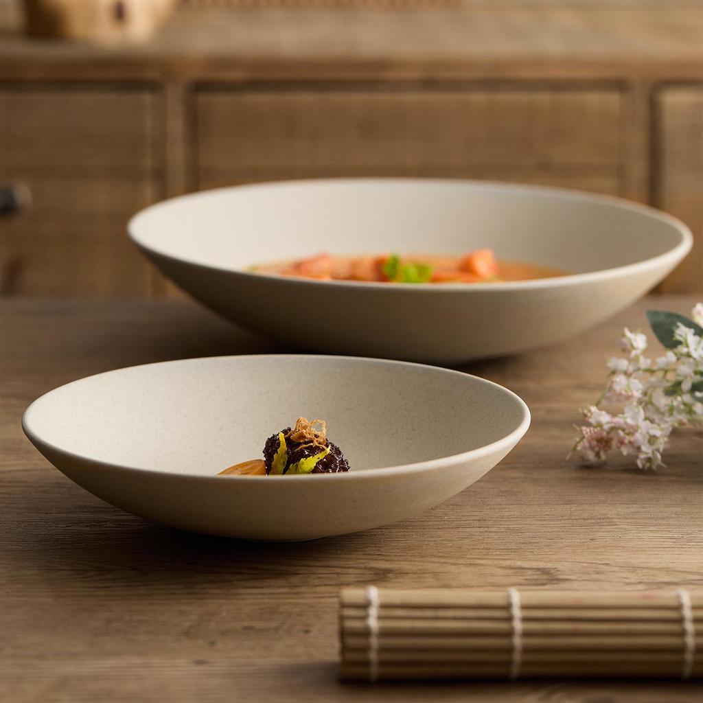 2025 High-End Ceramic Mushroom-Inspired Multi-Use Plate for Pasta, Soup, and Salad