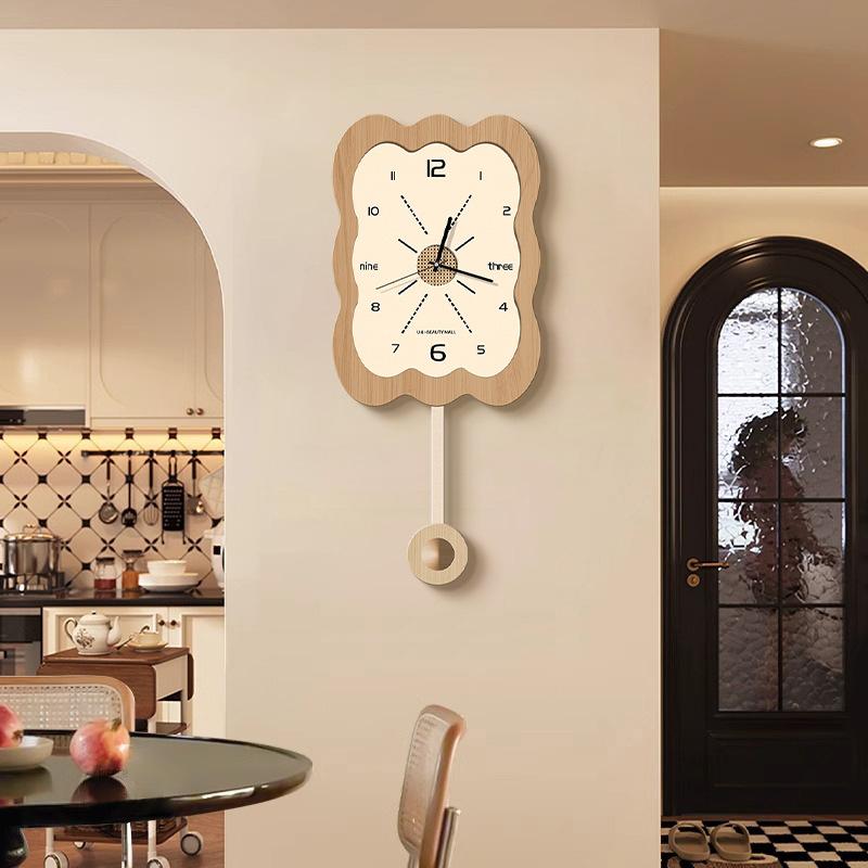Nordic Pendulum Clocks Art Aesthetic Elegant Silent Wall Clocks Creativity Watches Home Room Decoration Interior Ornaments