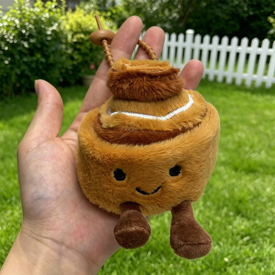ZAKOL Cute Afternoon Tea Gourmet Series Plush Keychain Simulated Egg Tart Bread Stuffed Doll Backpack Decorative Pendant Gifts