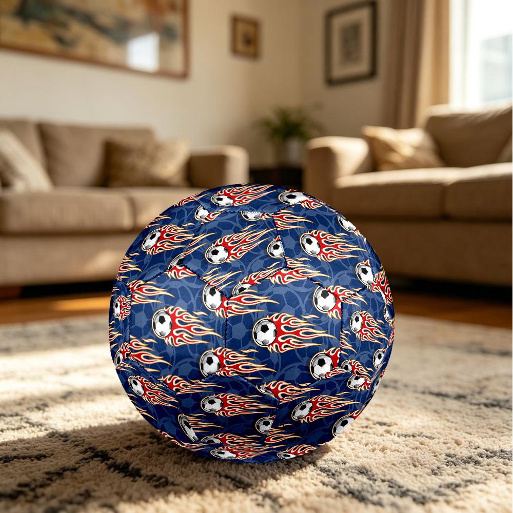 1pc Soccer Ball Flames Soccer Ball Size 5 Football Machine Sewn Indoor/Outdoor Universal Football Q95