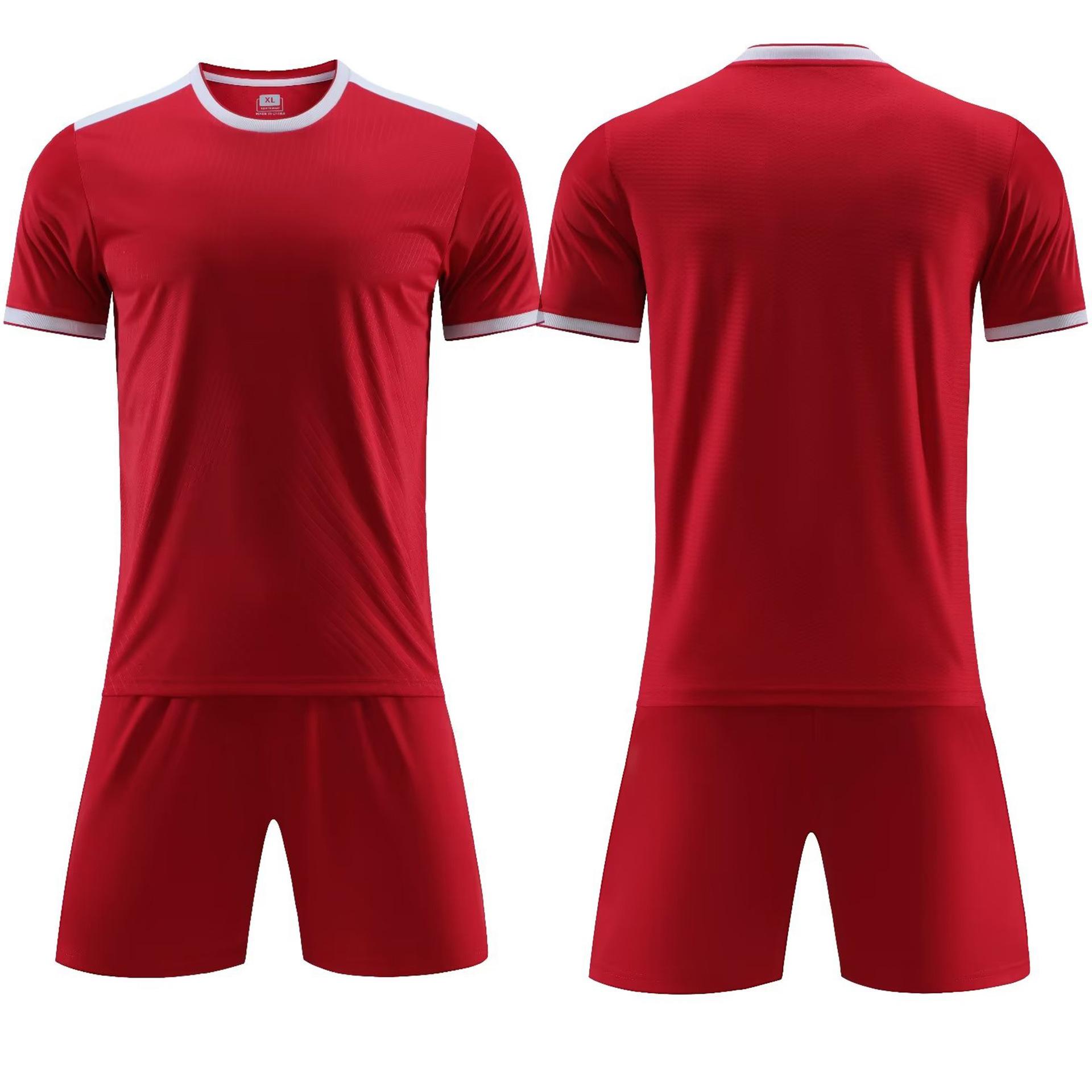 Football Jersey Set, Adult Children S Football Training Jersey, Student Competition Jersey Diy Running Jersey 4xs size (height 100-120) красный