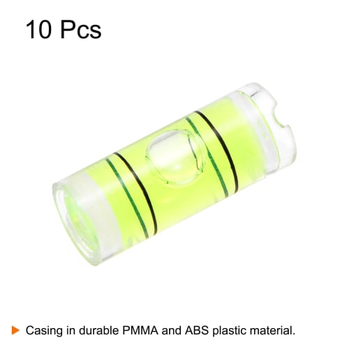uxcell Cylindrical Bubble Levels, 8x20mm, Mini Bullseye Levels for Leveling Camera Tripods, Telescopes, Workshops, Turntables, and Picture Frames, 10-