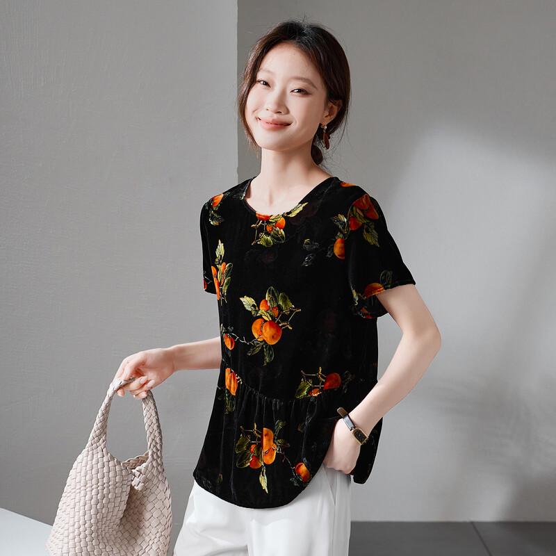 SOFSIL Women s Persimmon Print Silk Blouse L