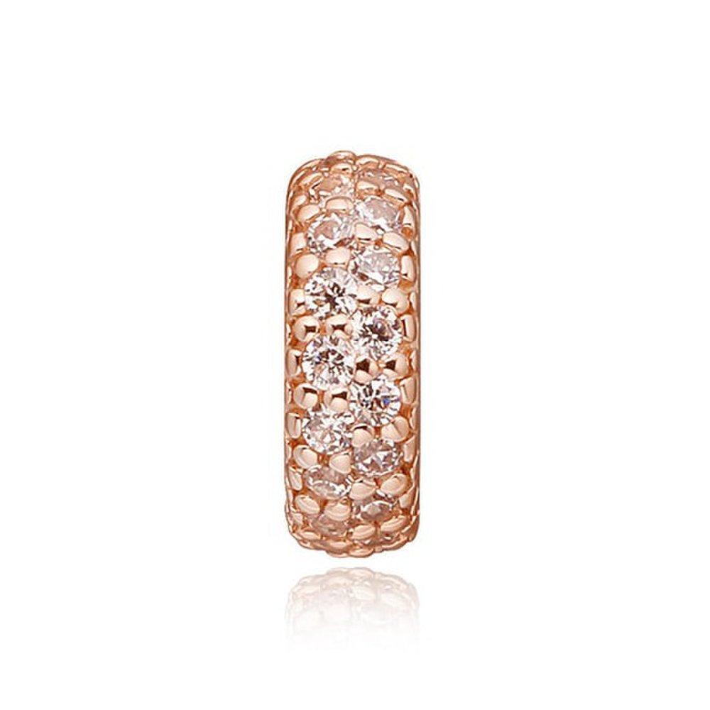 781359Cz Rose Abstract Pave Spacer Charm