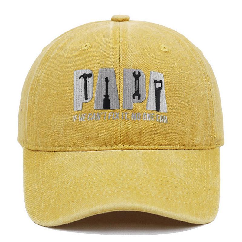 Vintage PAPA Dad Embroidered Baseball Cap - Unisex, Washed Soft Brim, Versatile Sun Protection