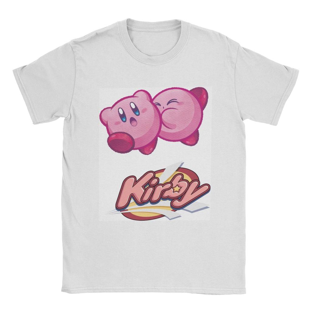 Kirbys Retro Japanese T-Shirts Men Women Nostalgia Childhood ACT Game Awesome Pure Cotton Tees Round Neck T Shirt Clothes
