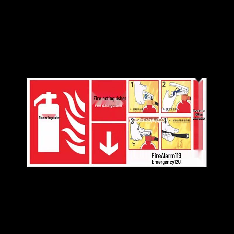 Carbon Dioxide Fire Extinguisher Instruction Sticker