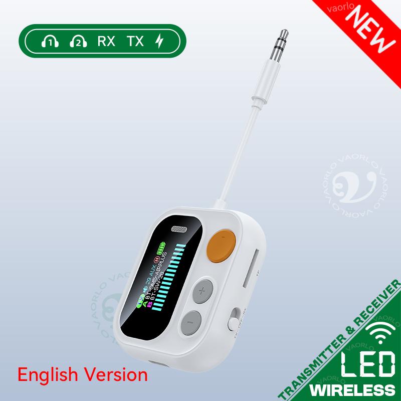

Bluetooth 6.0 Audio Receiver Transmitter Multipoint Color LED Display 3.5mm AUX TF HIFI Music Airplane Wireless Adapter With Mic JS11