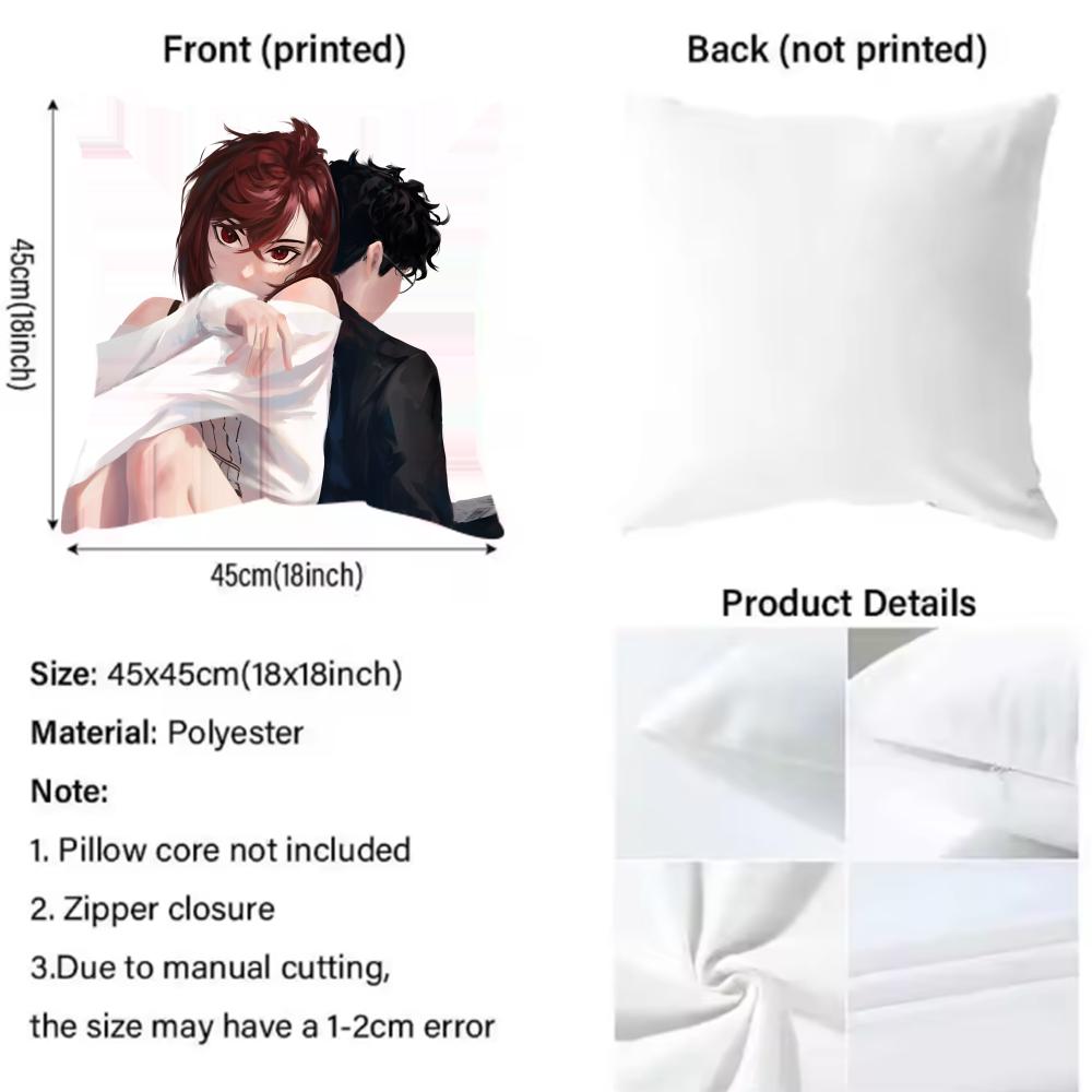 Dan Da Dan anime Cushion Cover Reversible Plush Pillow Cover – For car, sofa, bedroom, perfect as a gift.