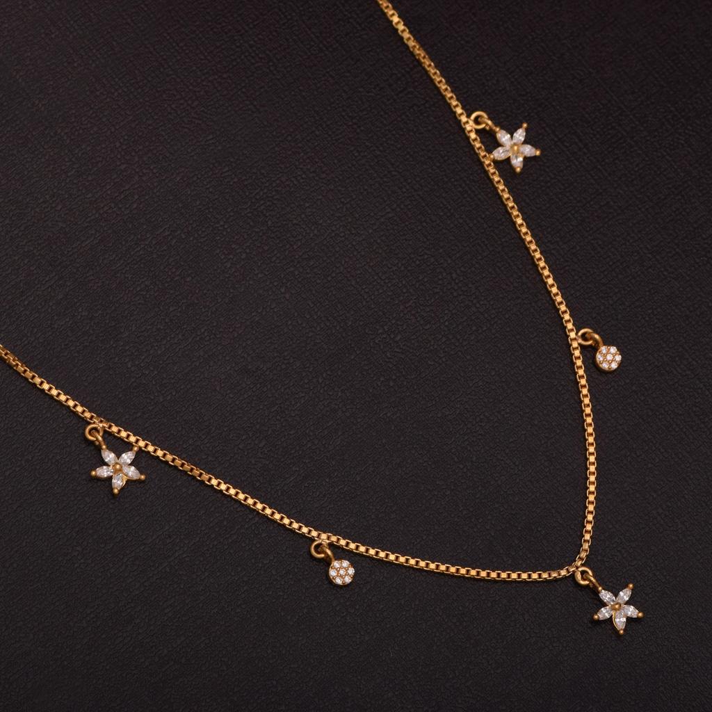 Star & Dot Charm Gold Vermeil Necklace -925 Sterling Silver