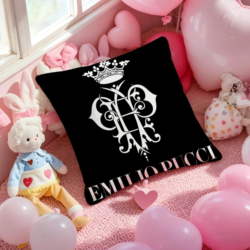 E-Emilio P-Pucci Fashion Cushion Cover Pattern Printed Pillowcase for Living Room Sofa Cushion Cover & Bedroom Decor 12x12Inch
