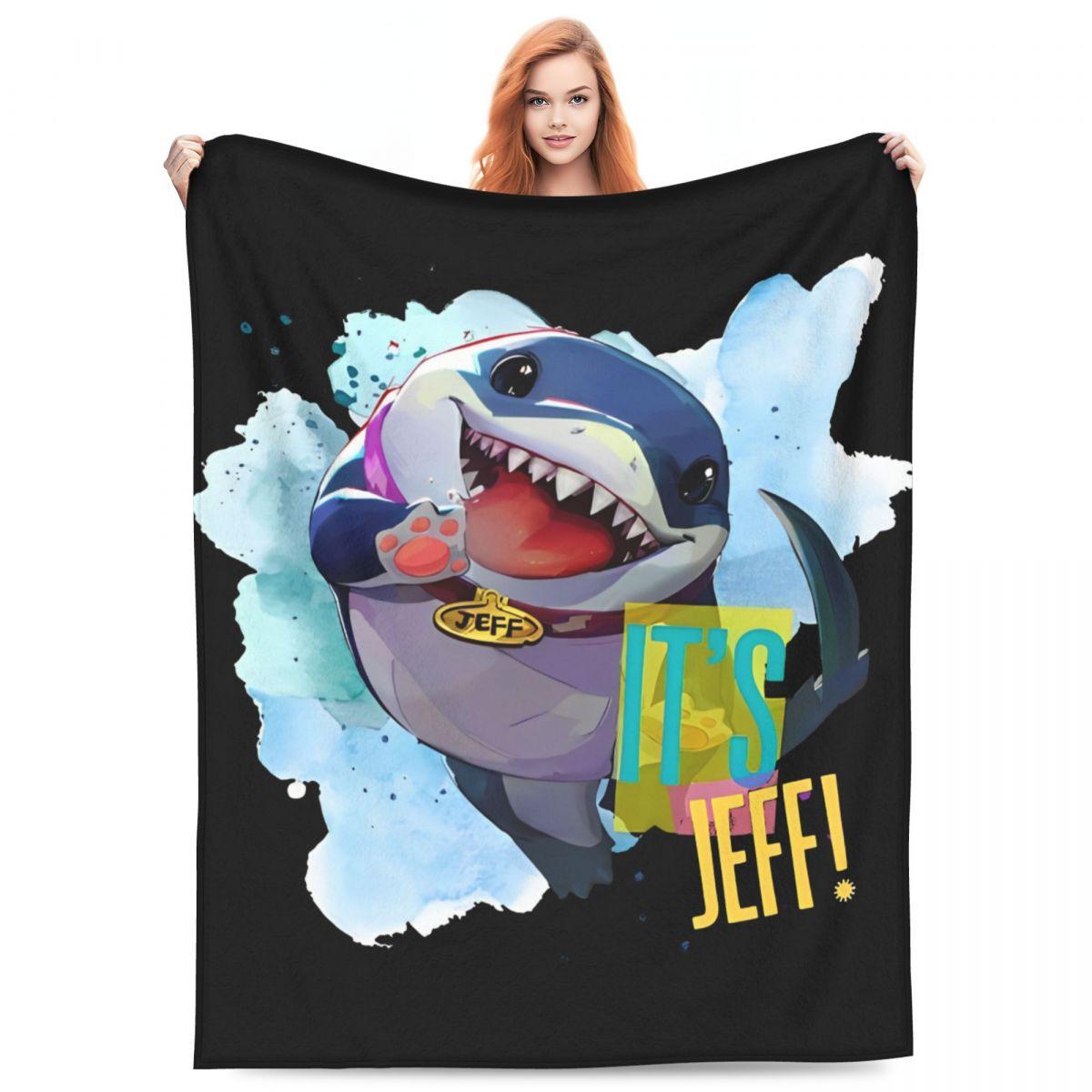 

Marvel-Rivals PVP Jeff The Land Shark Blankets Fleece Print Oblivious Cuteness Multifunction Throw Blanket Outdoor Bed Rug Piece 30x40in