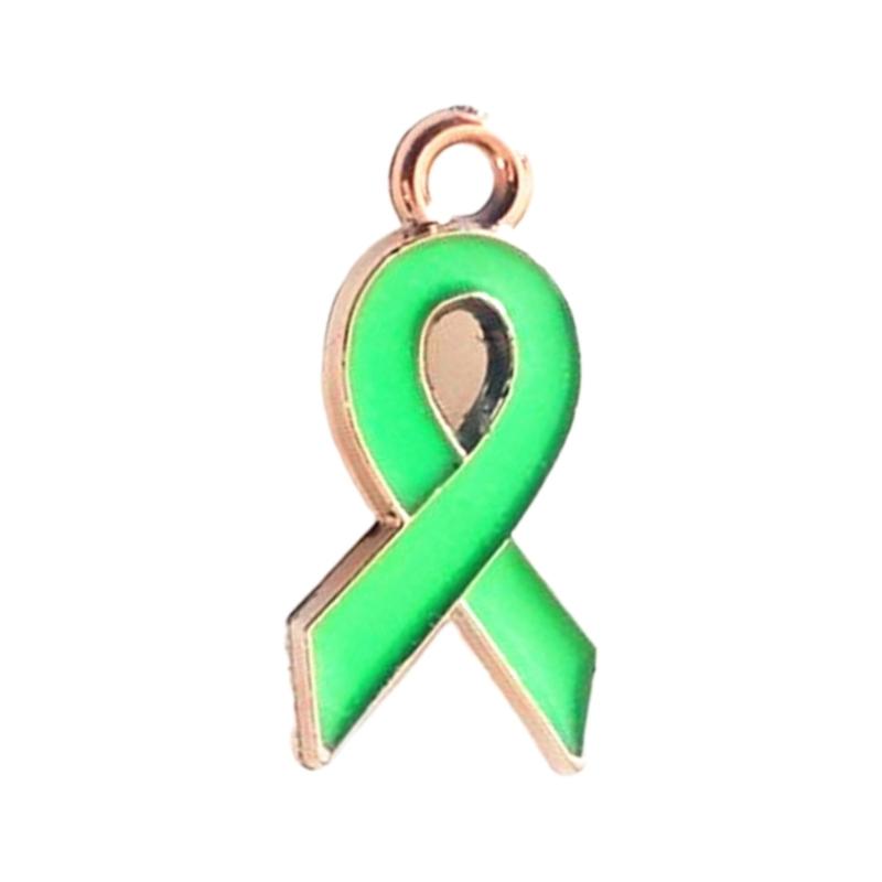 100Pack Heart Ribbon Accessor for DIY Jewelry Durable Awareness Ribbon Charm Jewelry Findings Mixed Color Ribbon Pendant