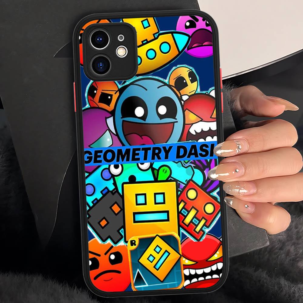 

Game Geometry Dash For IPhone 15 16 Pro Max 11 12 13 14 XS XR X Plus 16E Matte Translucent Phone Cover iphone 13