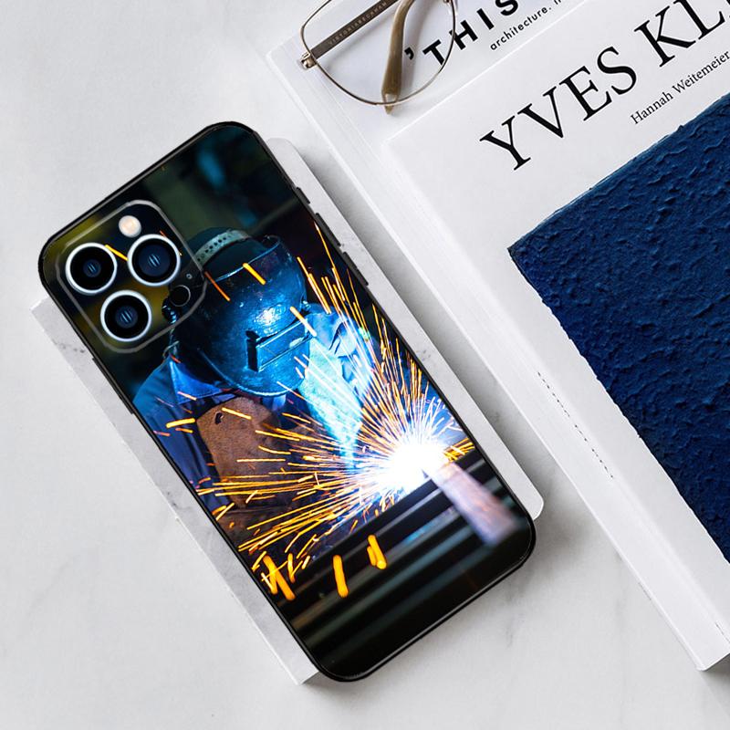 

Welder Welding Hot Metal Worker Case For iPhone 17 Air 15 14 11 16 Pro Max 13 12 Mini 15 16 Plus 16e Funda Silicone Cover iPhone 13 mini