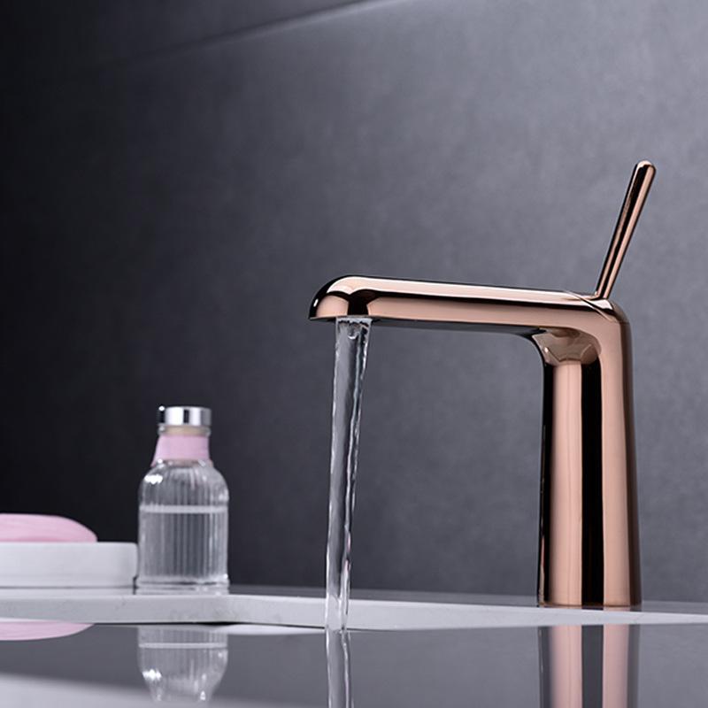 Bathroom Basin Faucet Hot and Cold Crane Brass Sink Mixer Single Lever Sink Faucet Water Faucet Crane Brush Gold