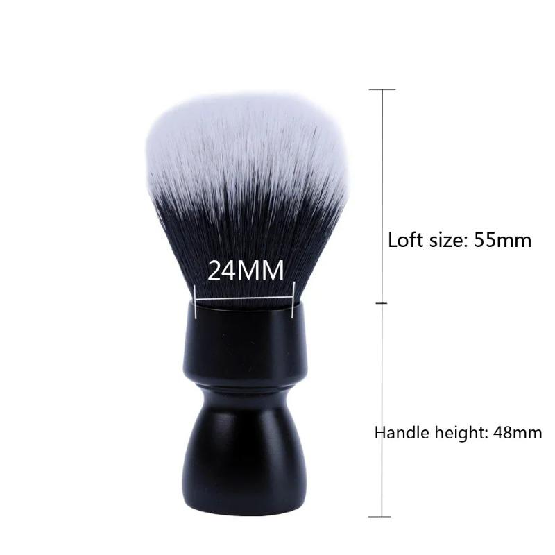 Yaqi Black Color Heavy Metal Handle Synthetic Hair Tuxedo Knot Shave Brush for Mens Shaving Mature Minimalism Shaving Brush