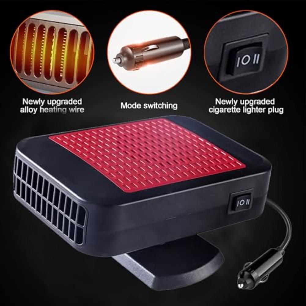 For 12-volt Vehicles 360 Rotatable 12V Heater Cold Weather Driving 12V Portable Heating Fan Adjustable Direction