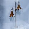 Doppelglocken Gartenstab Rustikales Windspiel Hofkunst Outdoor Eisen Windglockenstab für Rasen Hof Terrasse Gartenweg Dekor