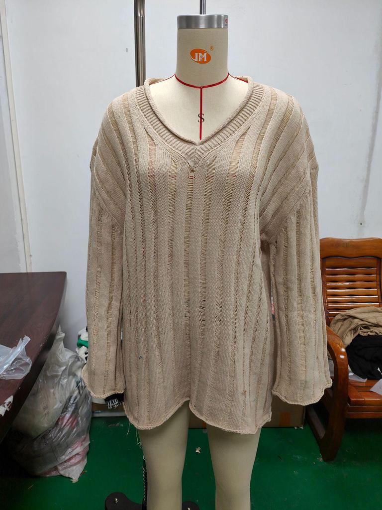 Damen Baumwolle & Leinen Freizeitpullover - Europäisch & Amerikanisch Herbst/Winter Lockerer Mode-Top