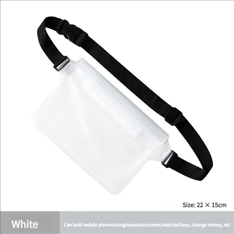 

Waterproof Waist Pack for Swimming Hiking, Triple Seal Phone Pouch with Large Capacity, Splash-Proof Belt Bag Outdoor Sports 22*15cm білий