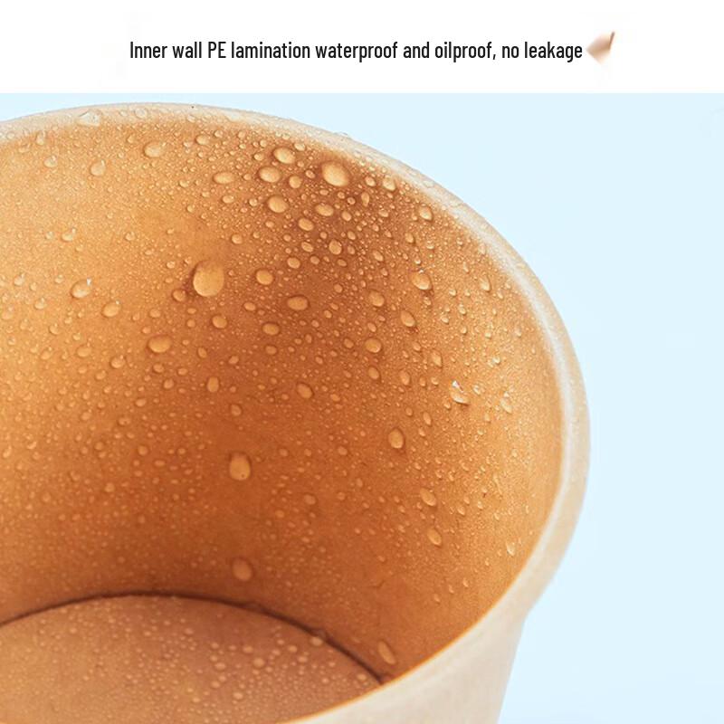 Disposable Kraft Paper Takeaway Bowl with Lid