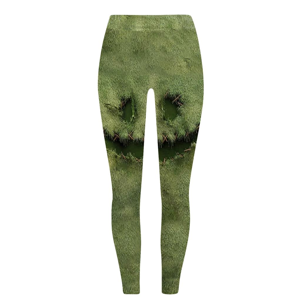 Damen Casual Mode Outdoor Halloween Bedruckte Slim Elastische Yogahose Cropped Hose
