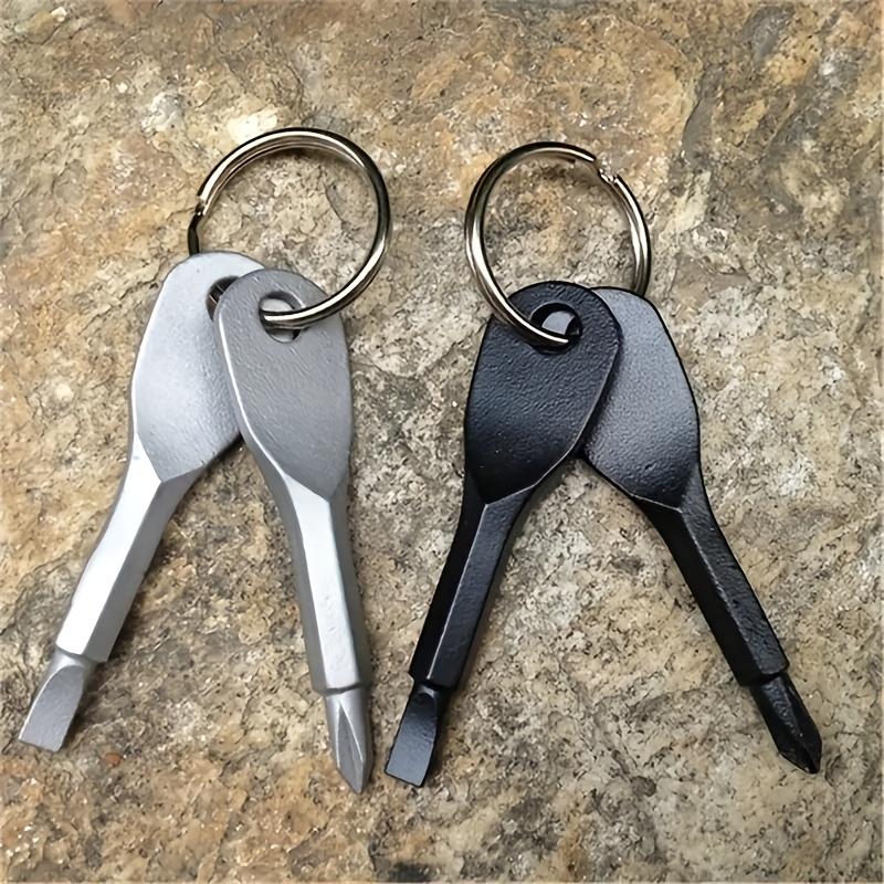 2pcs Portable Phillips Screwdriver Keyring Set - Multifunctional Mini Pocket Repair Tool Gadget for Camping Accessories