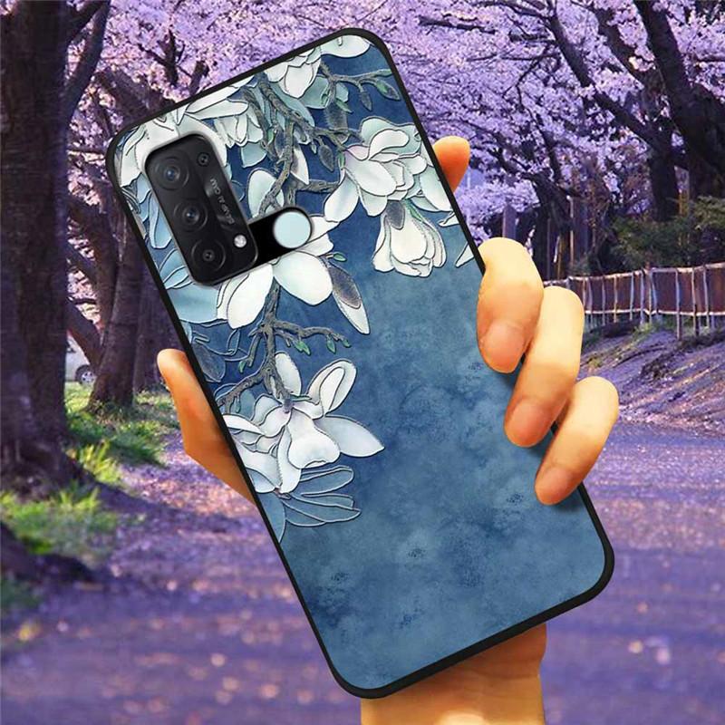 For OPPO Reno 5A 3A 7A Case 3D Relief Cartoon Silicone Back Cover for Oppo Reno7 A Reno3A Reno5A Cases Emboss Soft Cute A54 5G