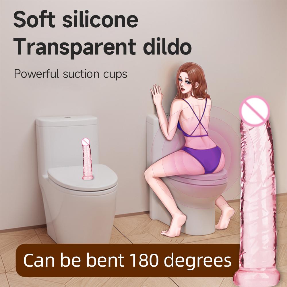 7.48" Transparent Dildos Penis for Women Erotic Anal Sex Toys Soft Clitori Vaginal Stimulation Masturbators Prostate Massager