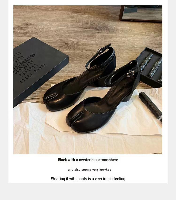 Summer Fashion Chunky Heel Split Toe Mary Jane Shoes for Women