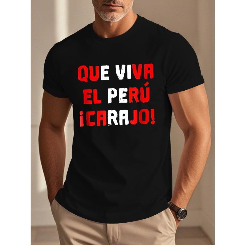 

Funny Spanish Men s Short Sleeve Round Neck, Relaxed Fit T-shirt Summer T-shirt Top 4XL чорний