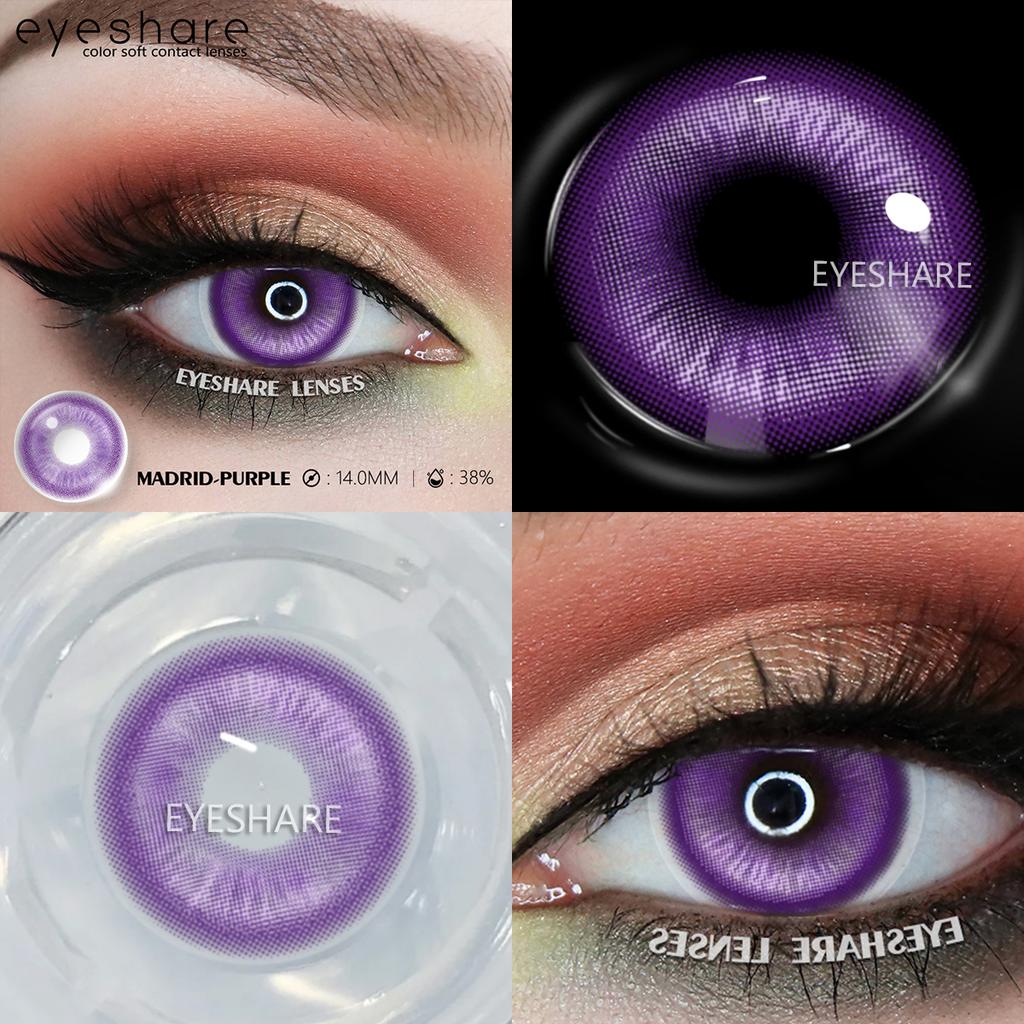 Eyeshare 2 Stück Cosplay Farbige Kontaktlinsen Anime Kontaktlinsen Blaue Augenlinsen Jährlich Verrücktes Halloween Make-up Farbige Linse