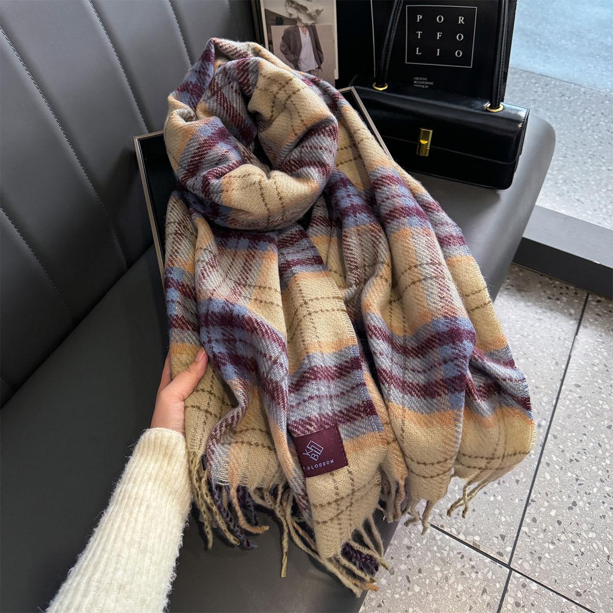 

Новый плед, имитация кашемира, длинный шарф, осень-зима, толстый, теплый, защита шеи, шарфы, бандана, шаль, обертывание, роскошный дизайнерский 206X66cm