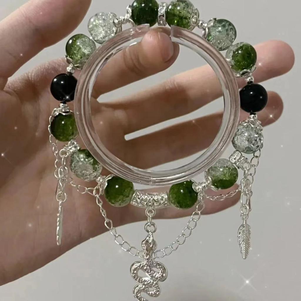 Slytherin Xiaohongshu insdiy niche beaded snake derived glazed bracelet female girlfriend bracelet light luxury
