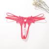 Plus Size Open Crotch T-Panties with Removable Pearl Massage Beads