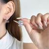 Elegant Irregular Copper Zircon C-Shaped Stud Earrings: Fashionable & Luxurious Women's Accessories
