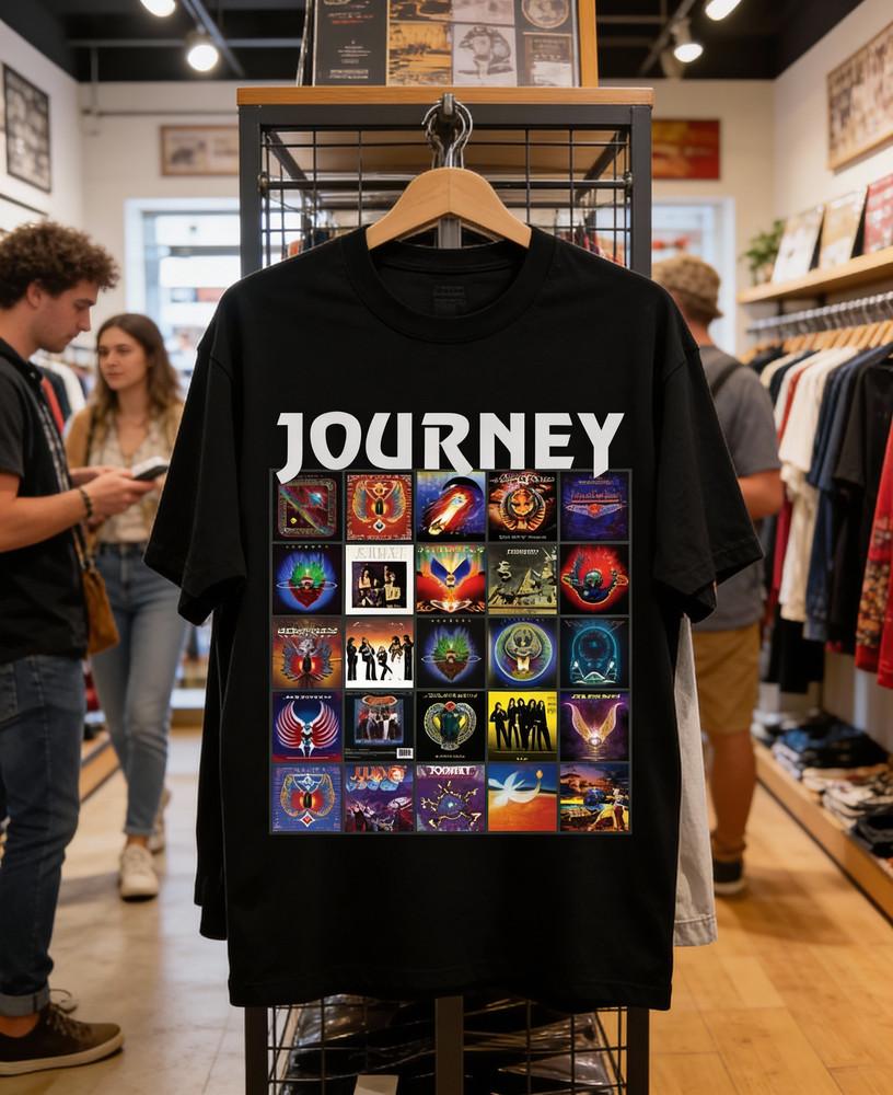 

HotJourney Band Collection Album Cotton Black S5XL T Shirt TT255 Unisex T-Shirt M