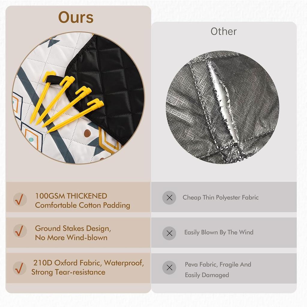 Wasserdichte Picknickdecke Große Stranddecke Outdoor-Picknickmatte Strandmatte mit Tragegriff für Camping Strand