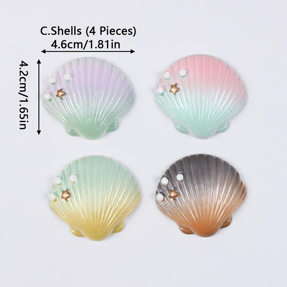 Shell Starfish Cake Decoration Resin Ocean Themed Cake Topper for Birthday Party Baby Shower Wedding Cake Decor