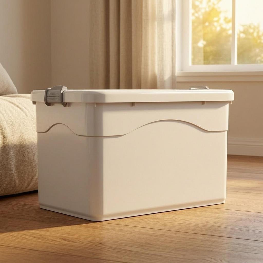 Storage Box with Wheels Dustproof Lid Long-Lasting for Moving