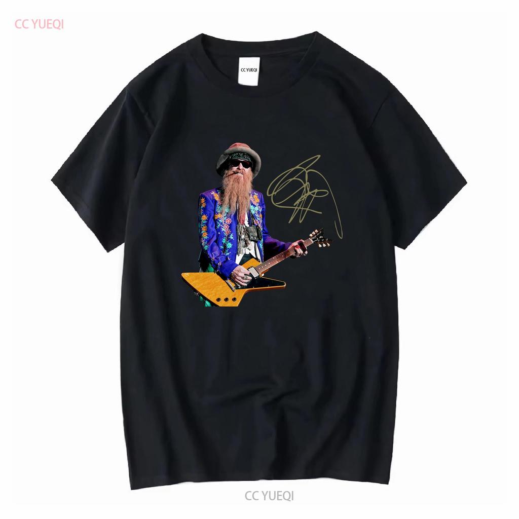 Billy Gibbons Signature Cotton Black S 234XL Classic T Shirt 1A363 Long Sleeves Vintage Washed Soft Versatile Designer Clothes