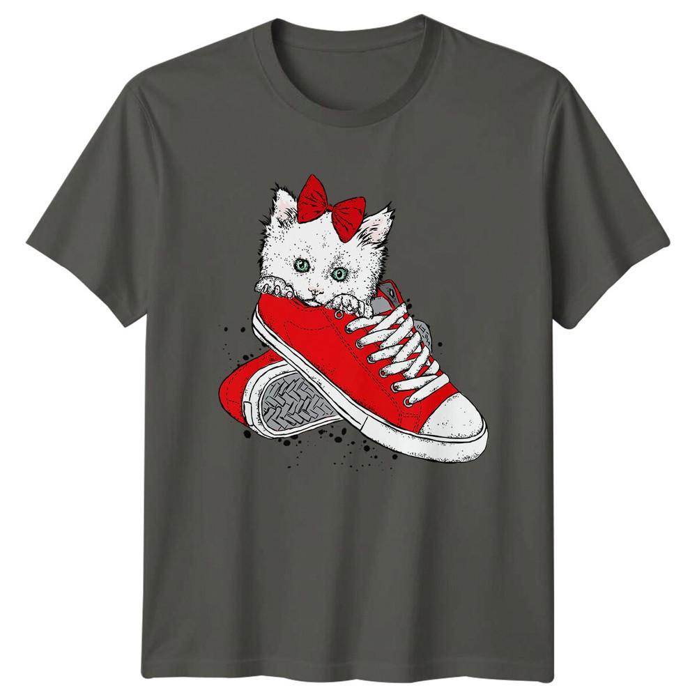 Kitten in Sneaker Cats Animals Unisexs TShirt Unisexs Tee Graphic Unisex Top S