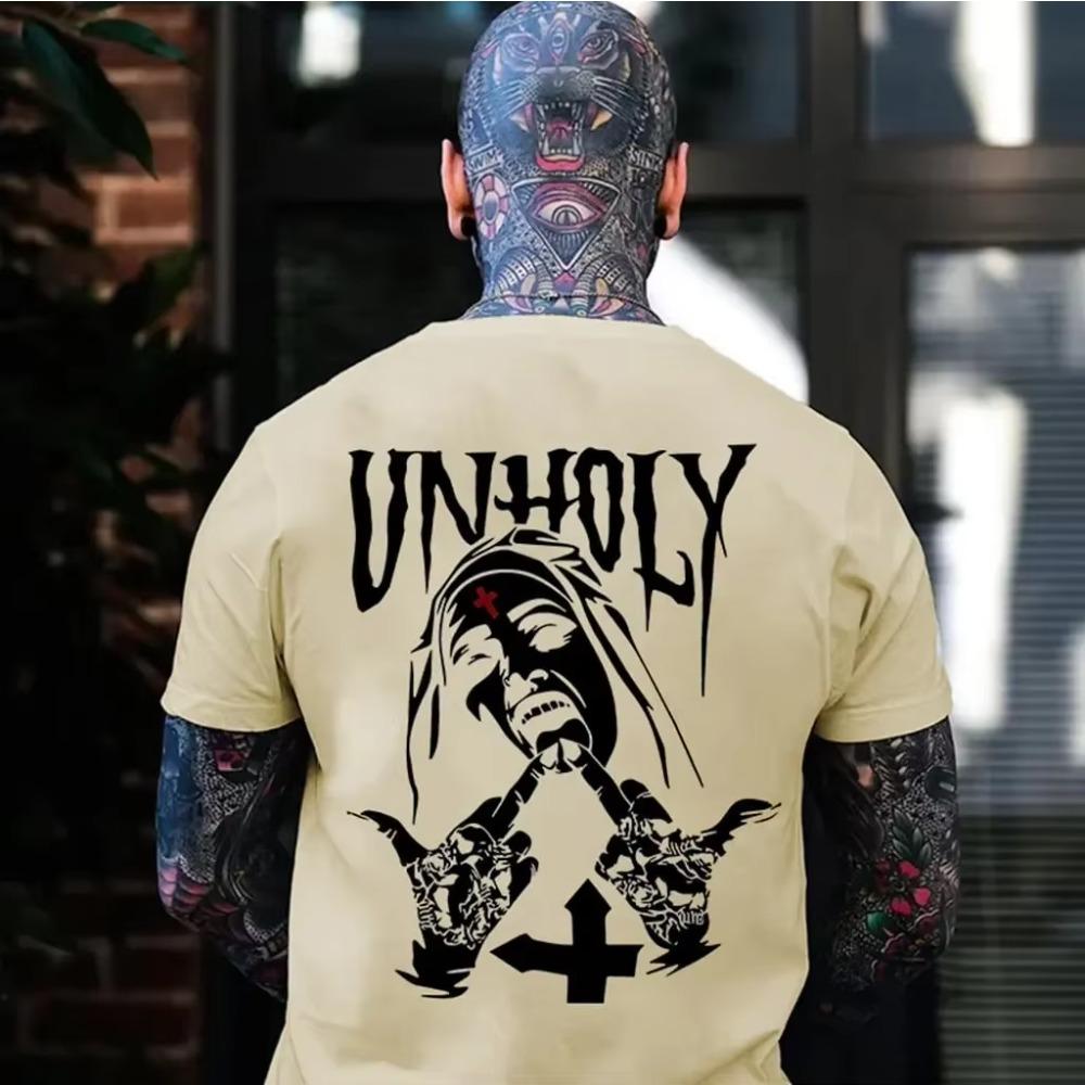 Summer Hot Weird Elastic T-Shirt Man Quick Dry Material Fashion Clothes Personalized Pattern Short Sleeve Trendy Element Cool