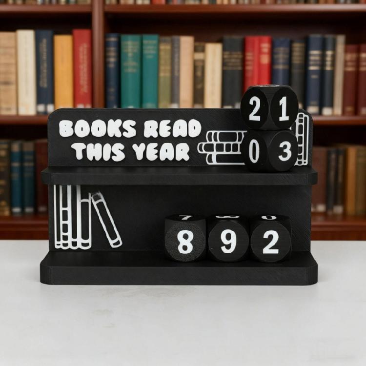 Books Read This Year Counter Ornament Book Read Trackers Signs Wooden Bookshelf Decors Book Lover Gift for Women Men