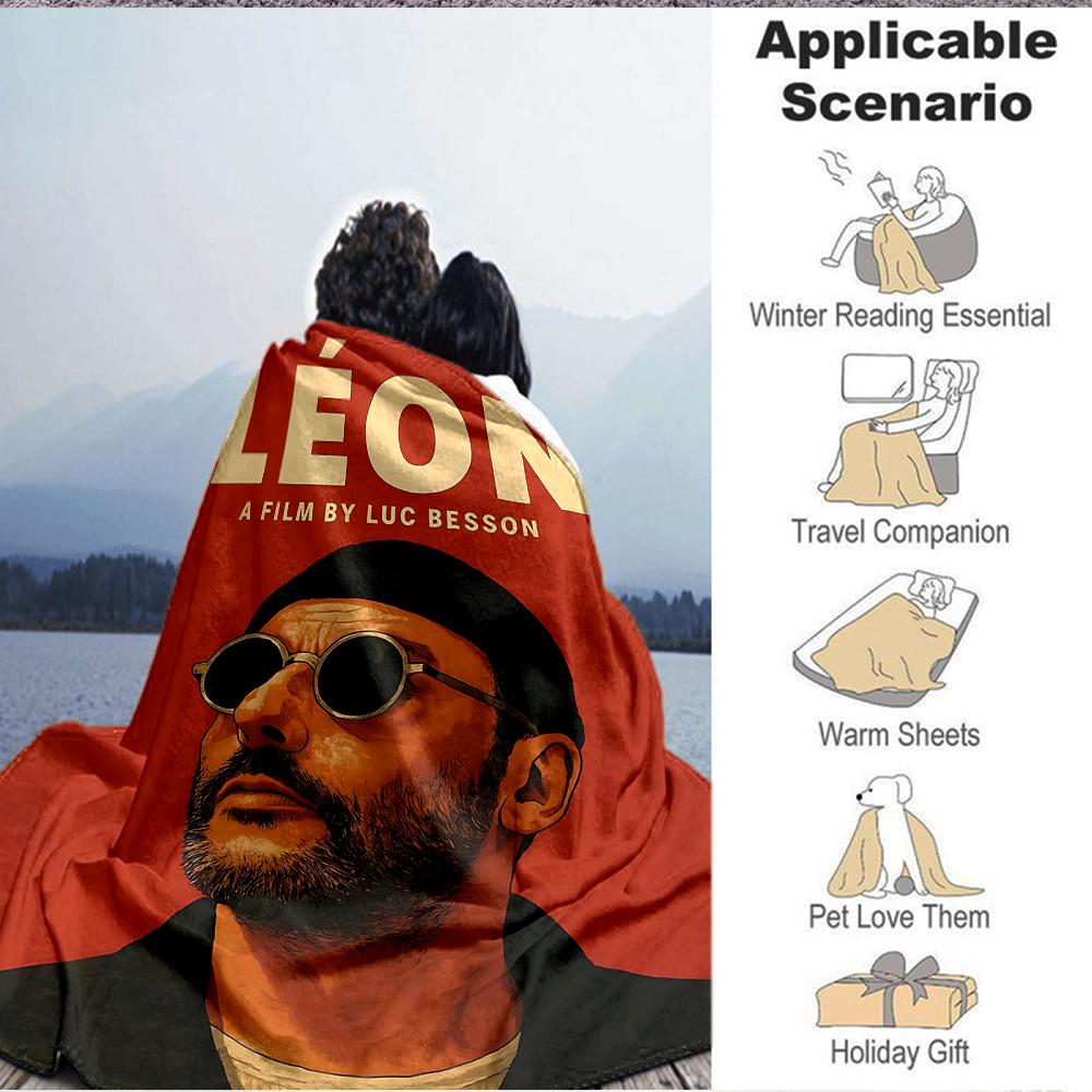 1Pc Leon Professional'S Tale Flannel Blanket, Soft And Comfortable, Casual Warm, Camping Travel, Christmas, Halloween Xmas Gift N1101
