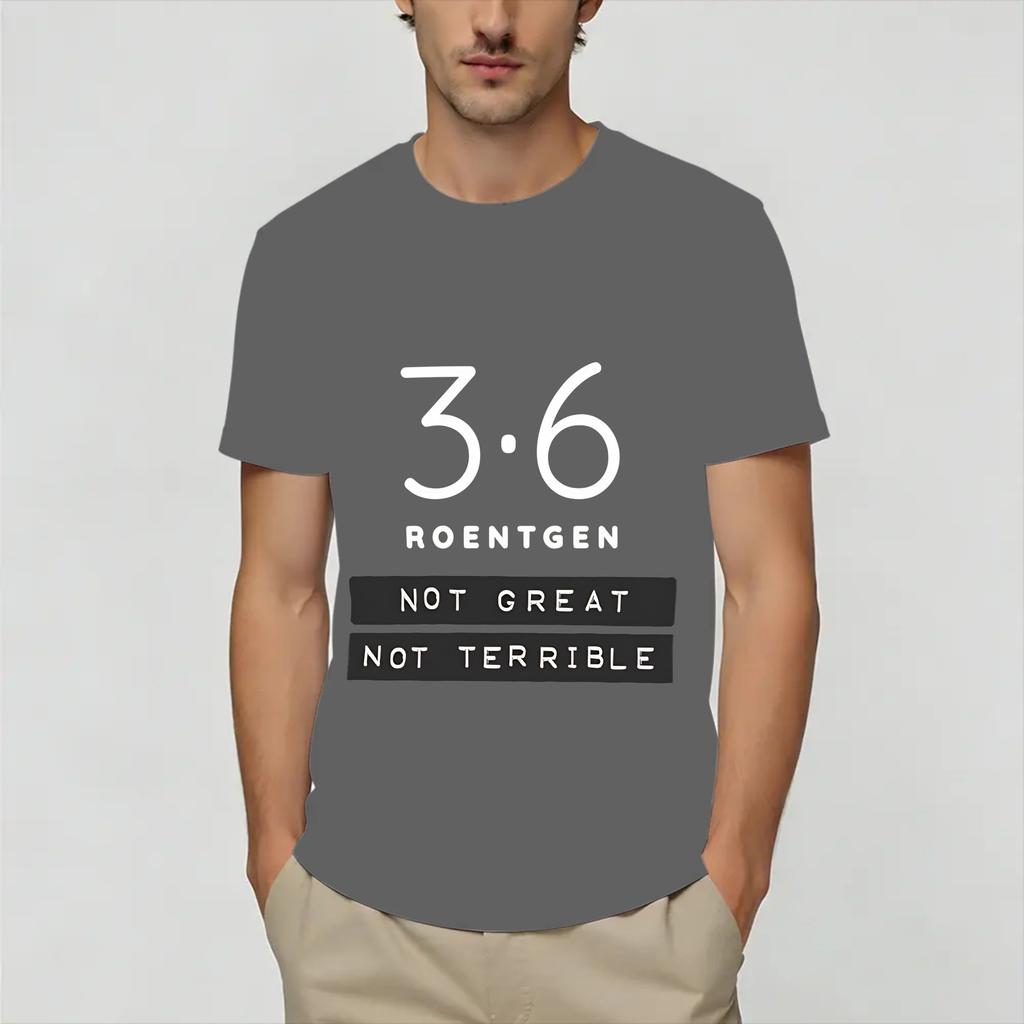 Tschernobyl 36 Röntgen Unisex T-Shirts Lustige T-Shirts Kurzarm Rundhals T-Shirts Baumwolle Grafikbedruckte Kleidung